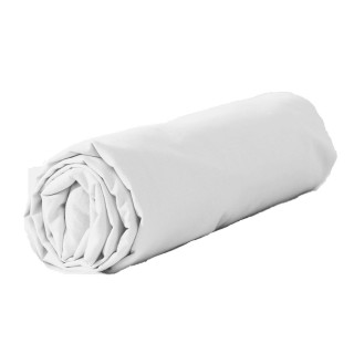 Drap housse - 100% coton lavé 57 fils - 160 x 200 cm - Blanc