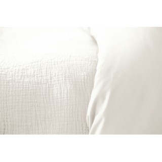 Parure de lit - Double gaze de coton - 220 x 240 cm - Blanc