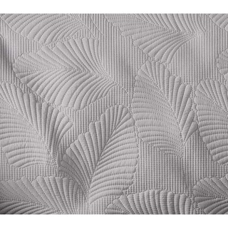 Dessus de lit matelassé DEER - Microfibre unie - 220 x 240 cm - Gris