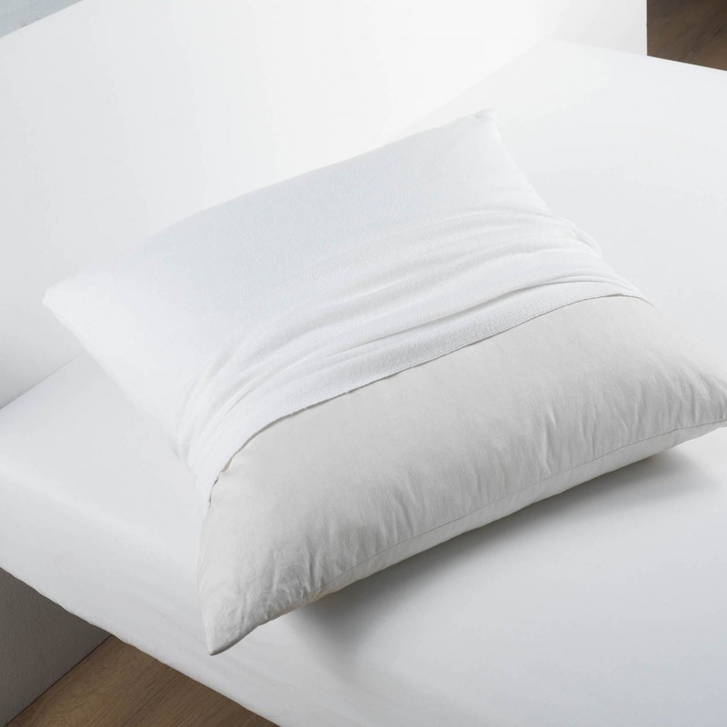 Protège oreiller - Molleton 100% coton - 50 x 70 cm - Blanc