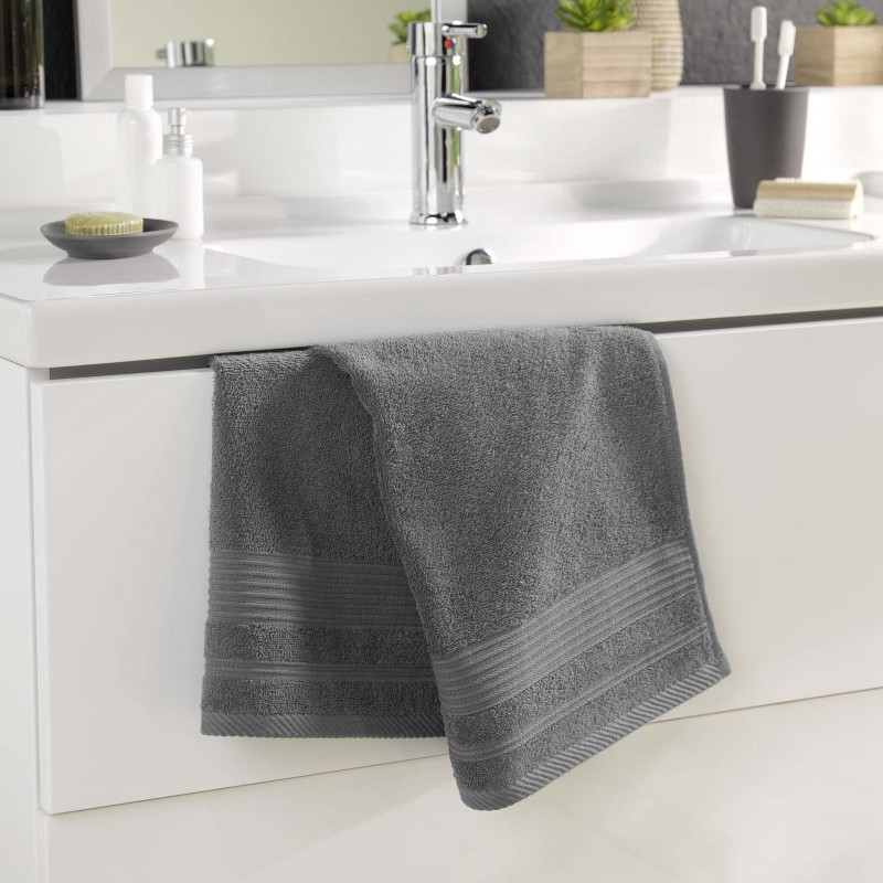 Serviette de toilette DAYTA - Eponge unie 500 g/m² - 50 x 90 cm - Anthracite