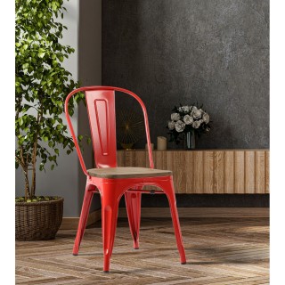 Chaise vintage Liv H84 cm - Rouge