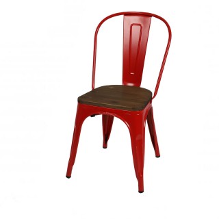 Lot de 4 chaises vintage Liv H84 cm - Rouge