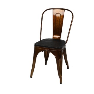 Lot de 4 chaises vintage Liv H84 cm - Doré et noir