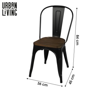 Lot de 4 chaises vintage Liv H84 cm - Noir