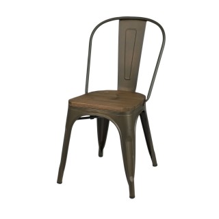 Lot de 4 chaises vintage Liv H84 cm - Gris industriel