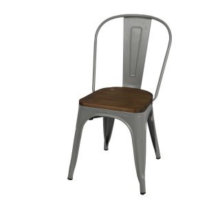 Lot de 4 chaises vintage Liv H84 cm - Gris mat