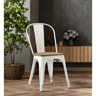 Lot de 4 chaises vintage Liv H84 cm - Blanc