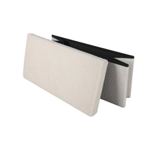 Banc de rangement pliable Kube revêtement bouclette - Blanc crème