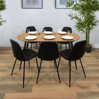 Table extensible ovale pour 4 à 6 personnes en bois - Longueur 120 cm à 160 cm