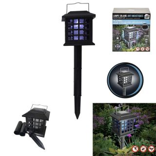 Lampe LED solaire à planter - Anti-moustique - Noir