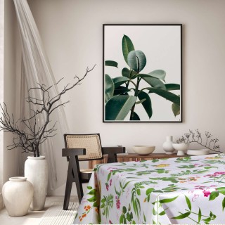 Nappe en toile cirée rectangulaire Botanique - 140 x 200 cm - Fuchsia