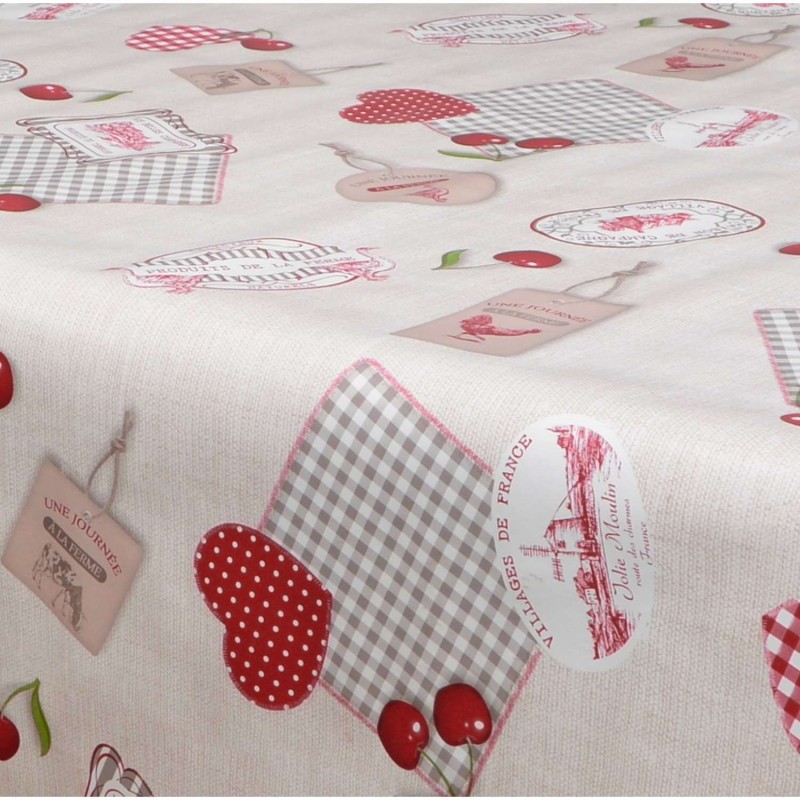 Toile Cirée Rectangulaire KEVKUS Nappe En Toile Cirée Au Mètre C146122 - Motif Cœurs - En Bois Marron Beige - Au Choix Toile Cirée Ronde 180 Cm Toile Cirée Rectangulaire KEVKUS Nappe En Toile Cirée Au Mètre C146122 - Motif Cœurs - En Bois Marron Beige - Au Choix Toile Cirée Ronde 180 Cm