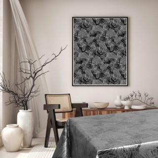 Nappe en toile cirée rectangulaire Vitali - 140 x 200 cm - Noir
