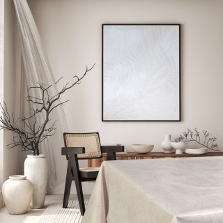 Nappe en toile cirée rectangulaire Vitali - 140 x 250 cm - Beige nacré