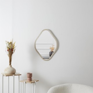 Miroir losange contour bois 44x60 cm - Marron