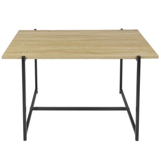 Table basse en bois et métal Kalo - Marron et noir