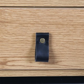 Console 2 tiroirs en bois et métal Jack - Marron et noir