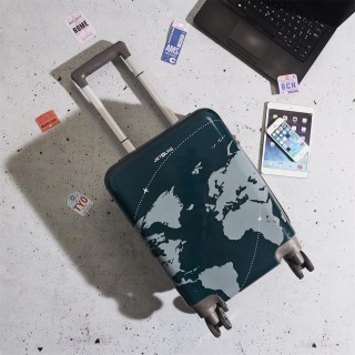 Valise cabine Carte du monde - Gris
